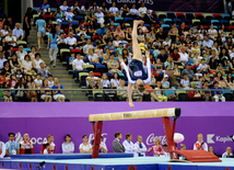 İdman gimnastikası üzrə fərdi çoxnövçülük yarışlarının finalı keçirilir. Bakı, Azərbaycan, 18 iyun 2015